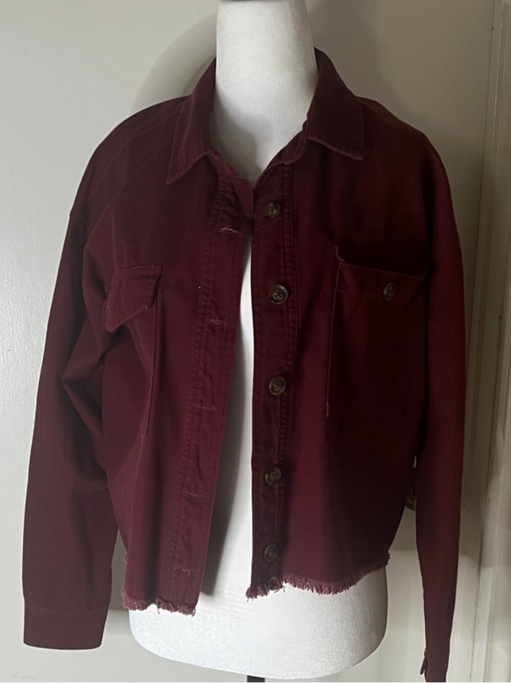 Forever 21 • Women’s Small • Burgundy • Jean Material Jacket